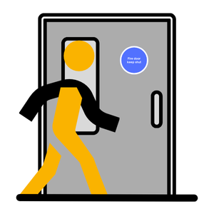 Screenshot of Fire Door Installation mock test with multiple-choice health and safety questions