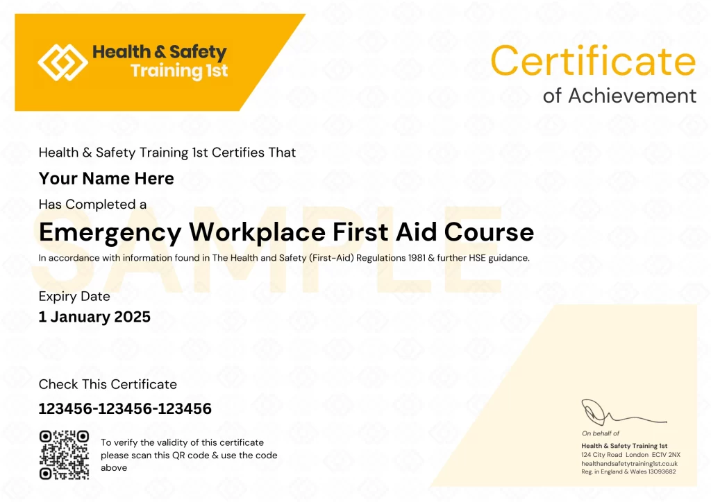 First Aid Certificate