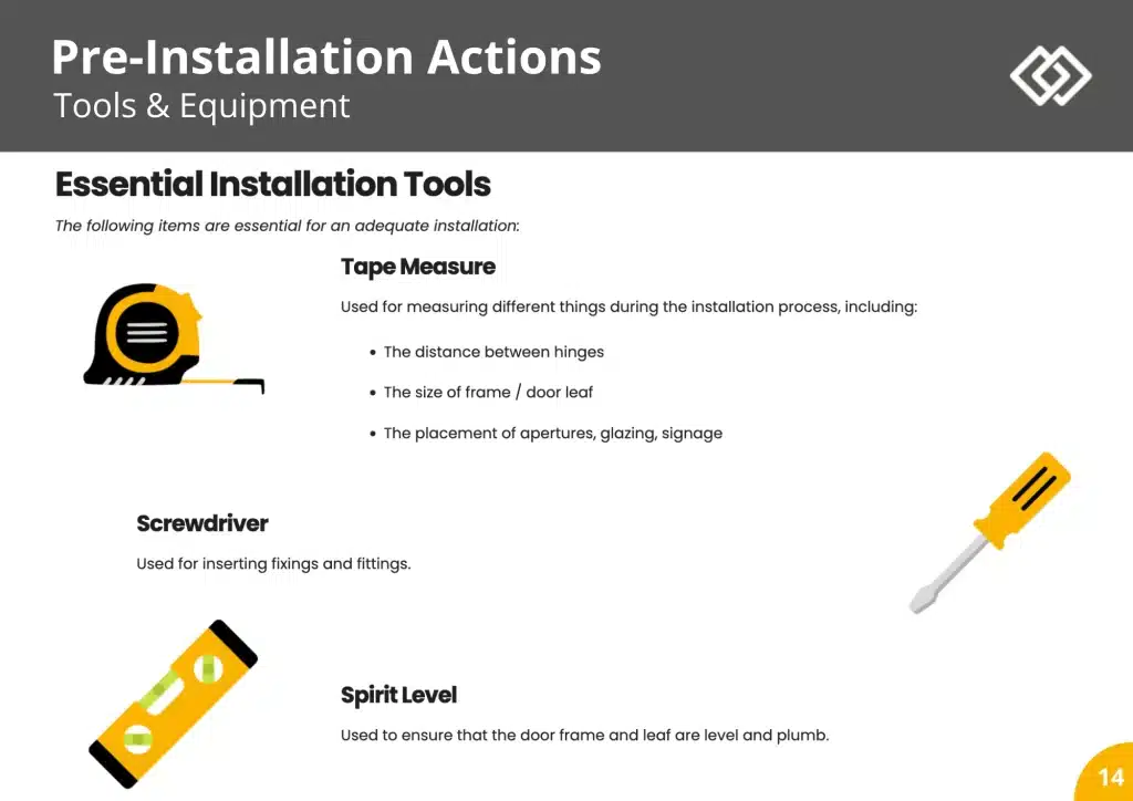 Sample  Fire Door Insallation Course Pages