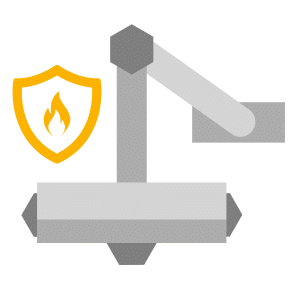 Screenshot of Fire Door Maintenance mock test with multiple-choice health and safety questions