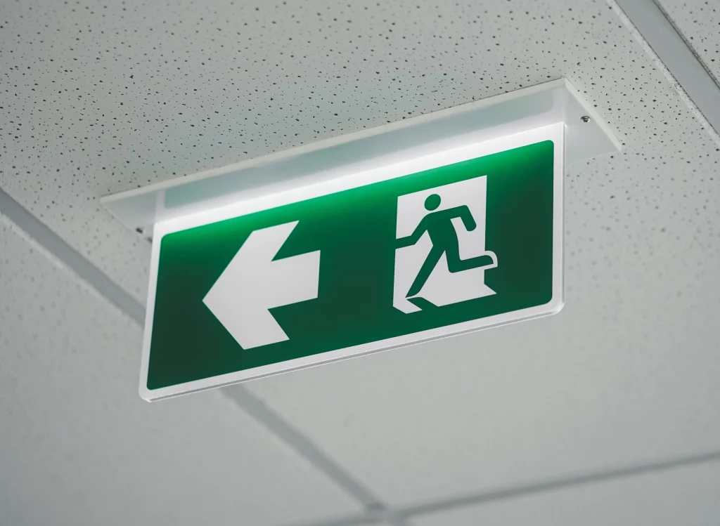 Emergency Lighting Sign As Part Of An Emergency Lighting System