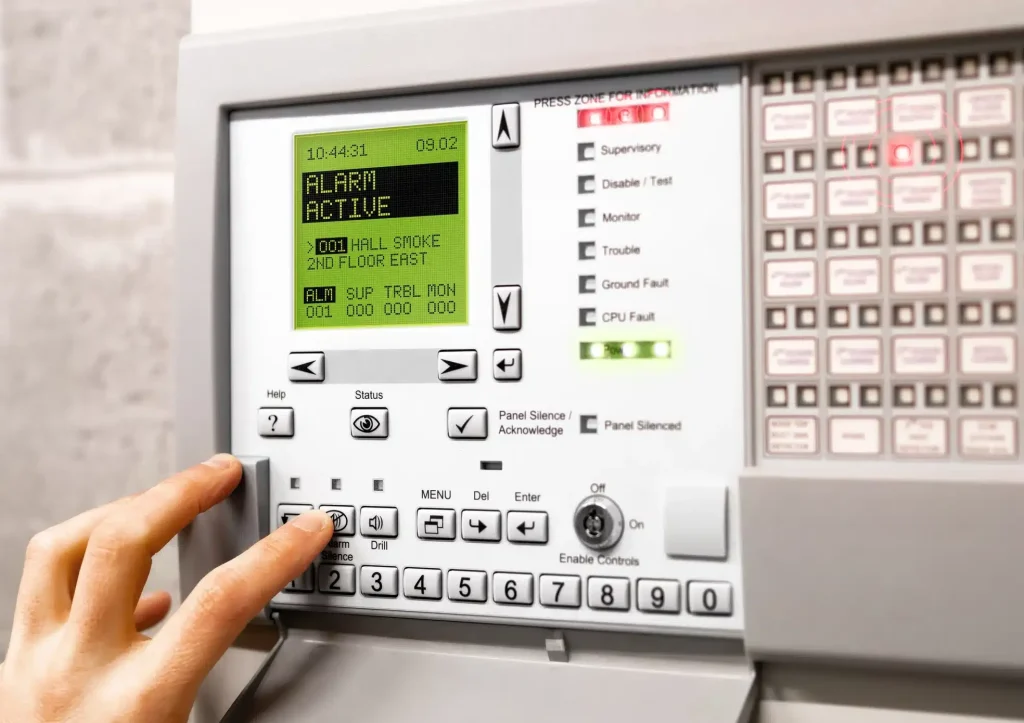Operative Testing a fire alarm panel