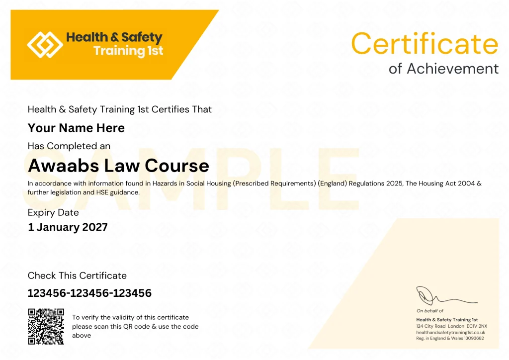 Sample fire door inspection certificate