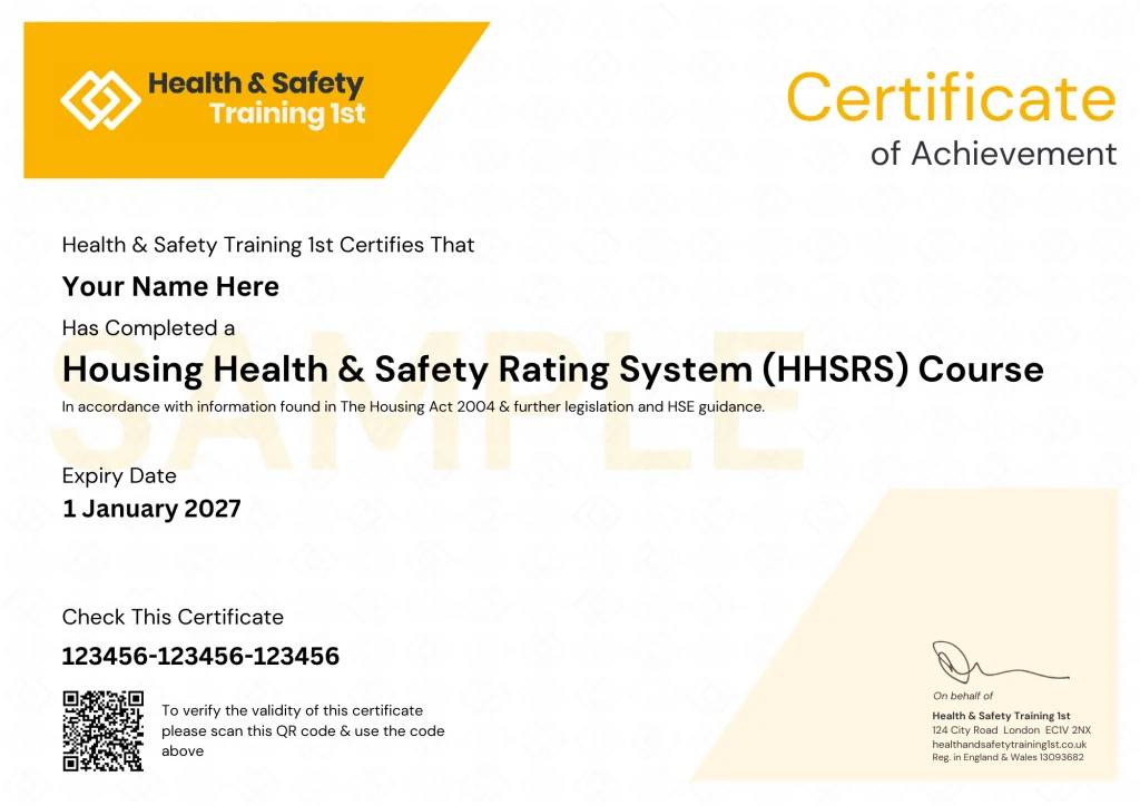 Sample fire door inspection certificate