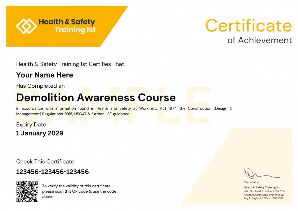 Sample fire door inspection certificate