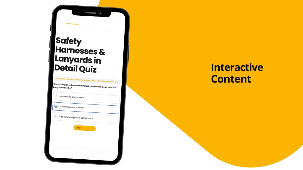 Sample Harness Inspection Course Pages