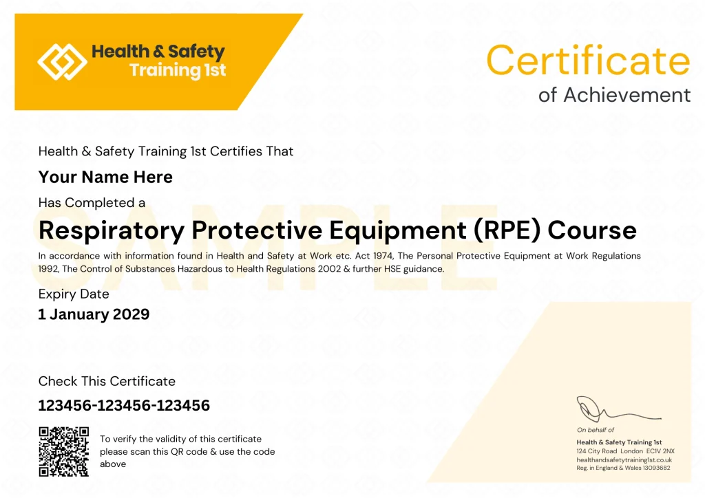 Sample RPE Certificate