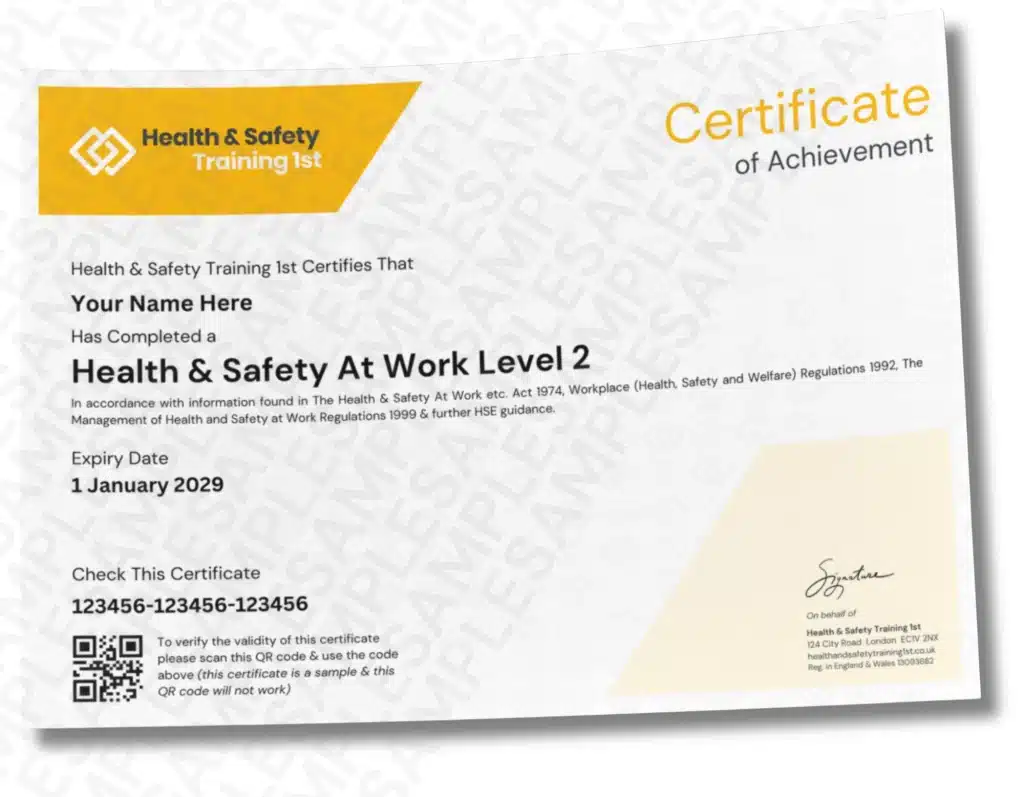 Sample fire door inspection certificate