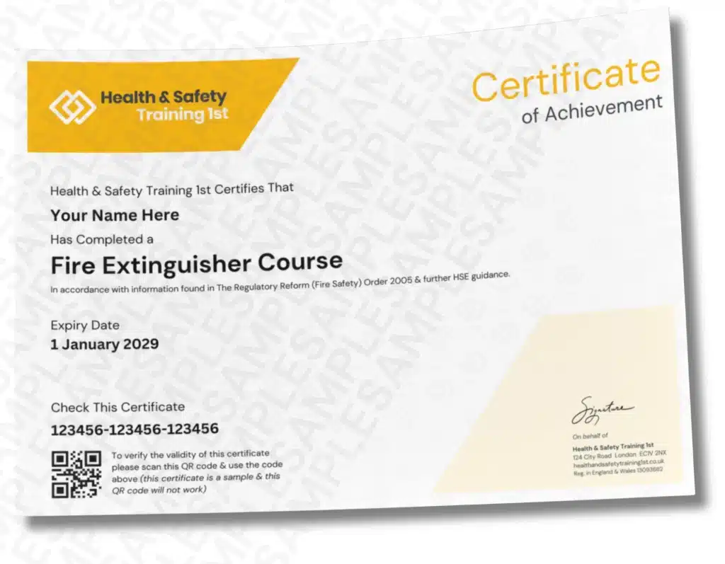 Sample fire door inspection certificate