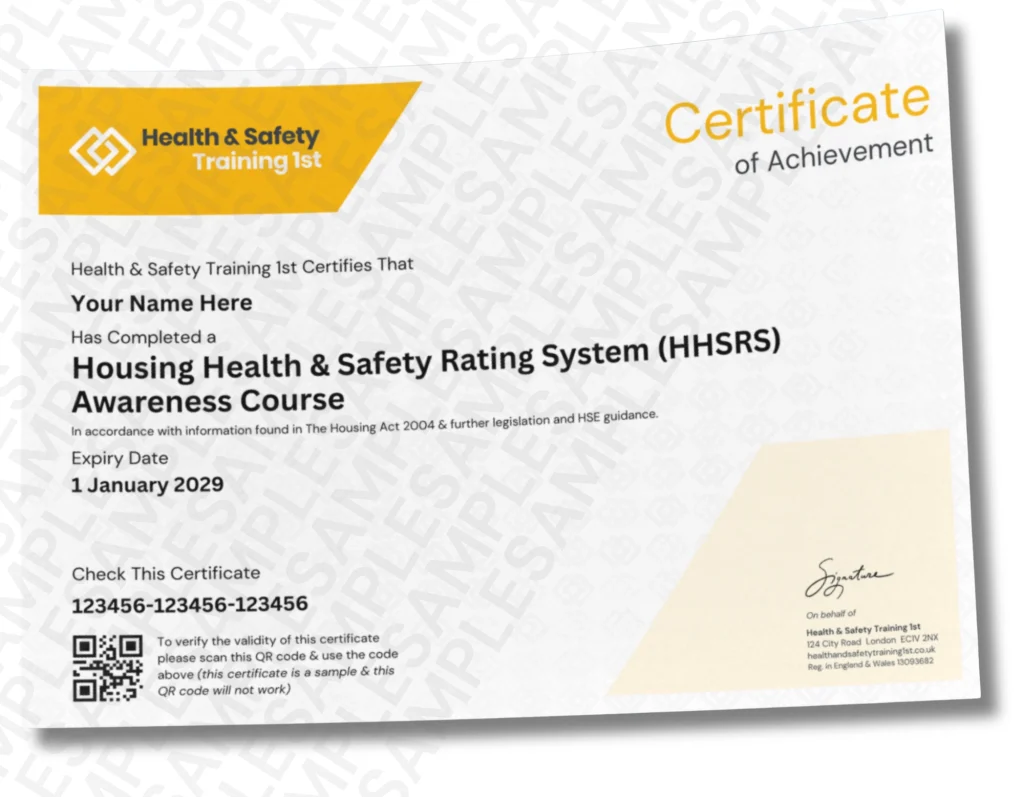 Sample fire door inspection certificate