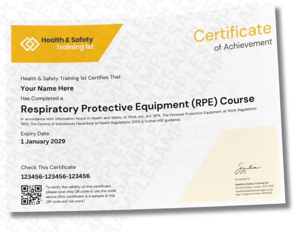 Sample RPE Certificate